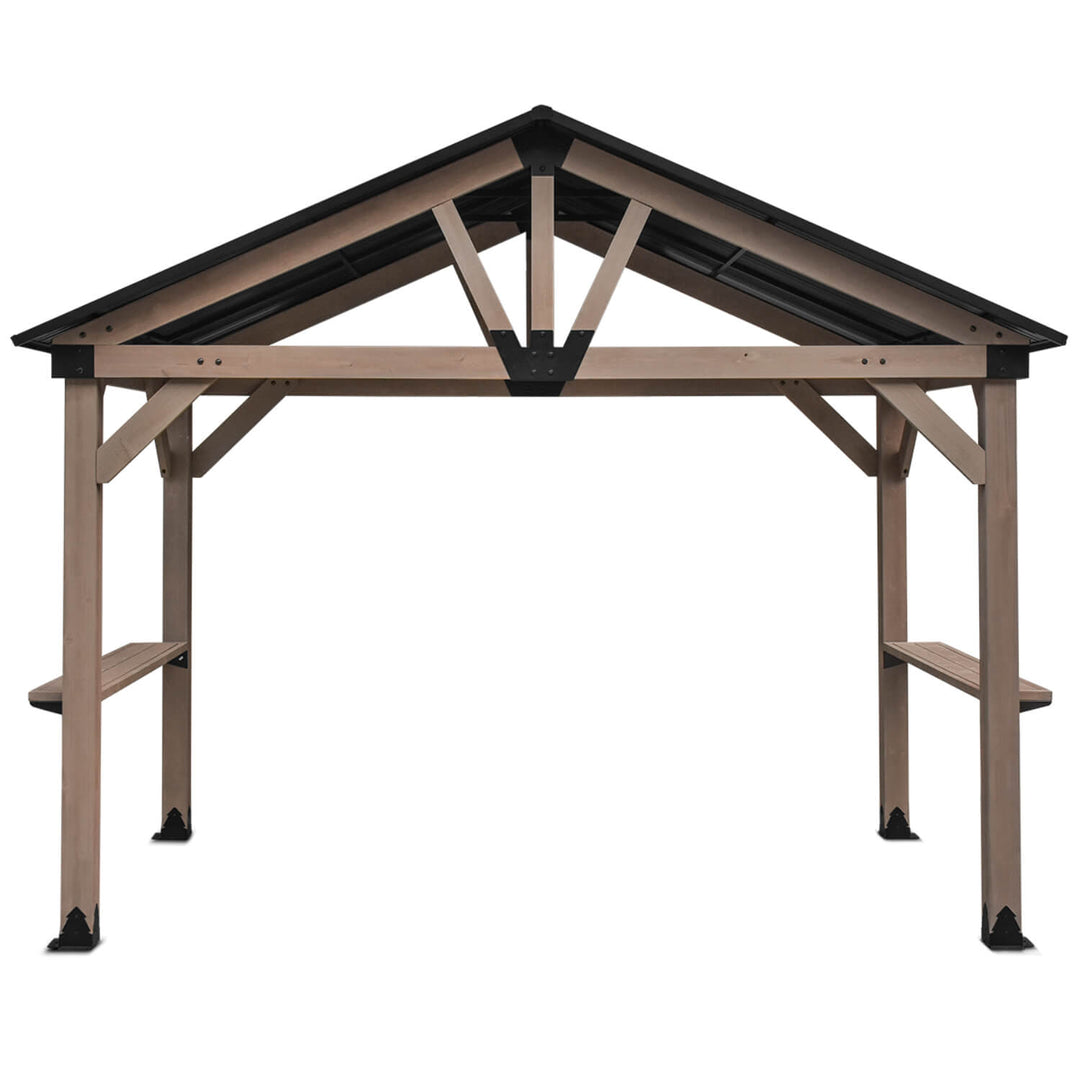 Oslo XL 3.6m x 2.4m BBQ/Grill Timber & Steel Gable Roof Gazebo by Yardtopia