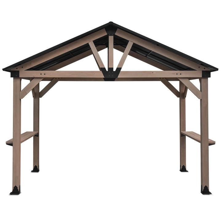 Oslo XL 3.6m x 2.4m BBQ/Grill Timber & Steel Gable Roof Gazebo by Yardtopia