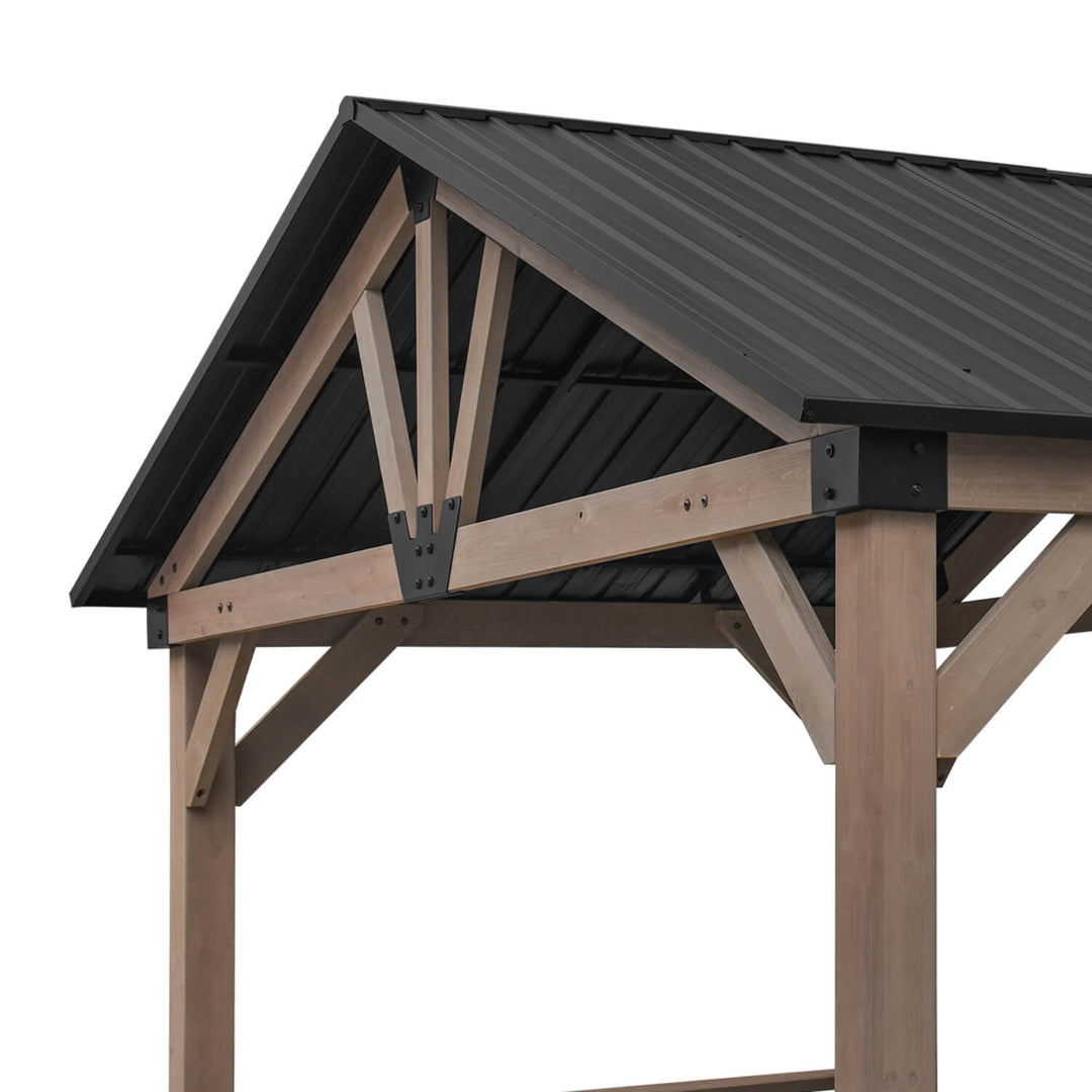 Oslo XL 3.6m x 2.4m BBQ/Grill Timber & Steel Gable Roof Gazebo by Yardtopia
