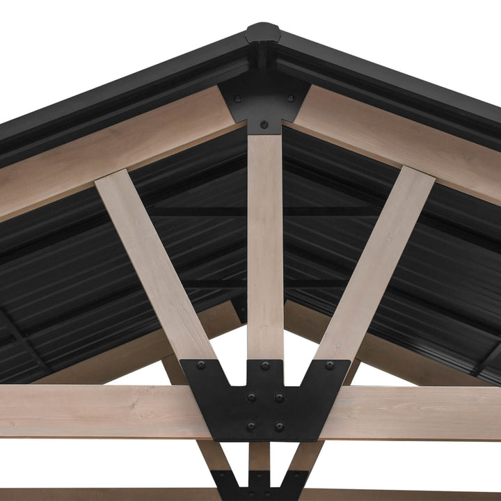 Oslo XL 3.6m x 2.4m BBQ/Grill Timber & Steel Gable Roof Gazebo by Yardtopia