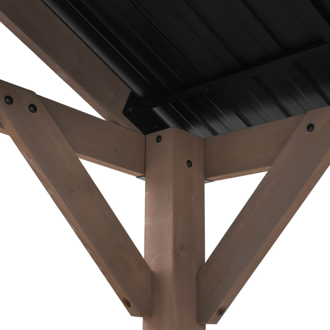Oslo XL 3.6m x 2.4m BBQ/Grill Timber & Steel Gable Roof Gazebo by Yardtopia