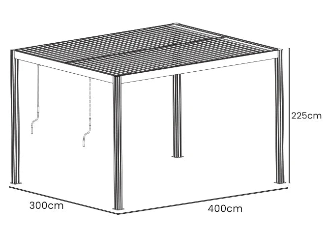 Elmont 3m x 4m Aluminium Adjustable Louvre Pergola by Yardtopia