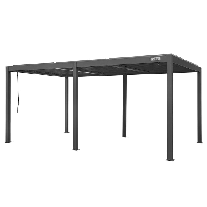 Elmont 3m x 5m Aluminium Adjustable Louvre Pergola by Yardtopia