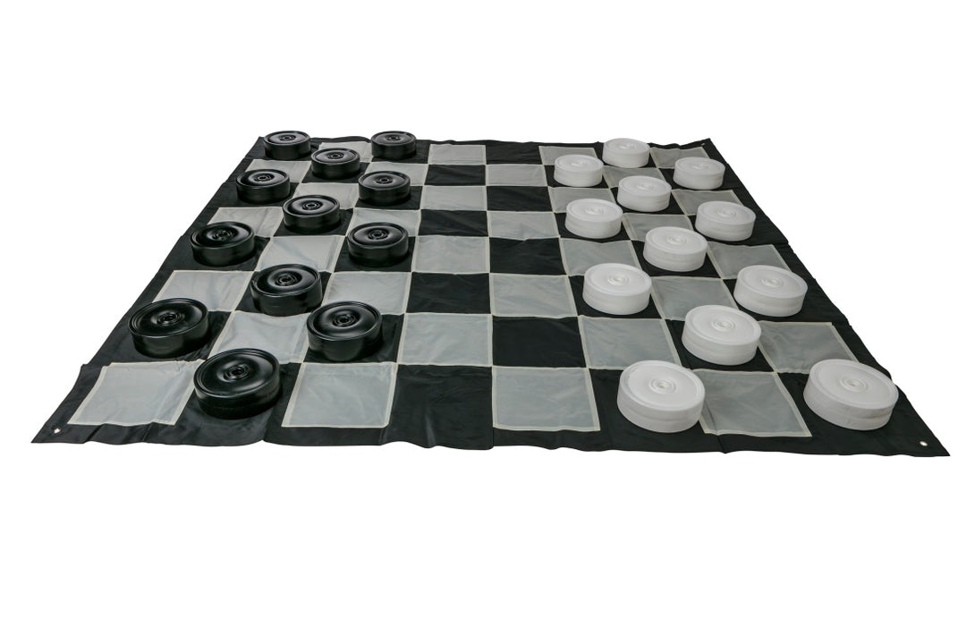 Giant Size Outdoor Draughts Checkers Game Set w/Mat 3x3m