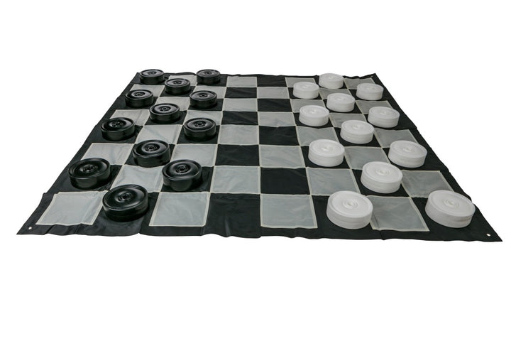 Giant Size Outdoor Draughts Checkers Game Set w/Mat 3x3m