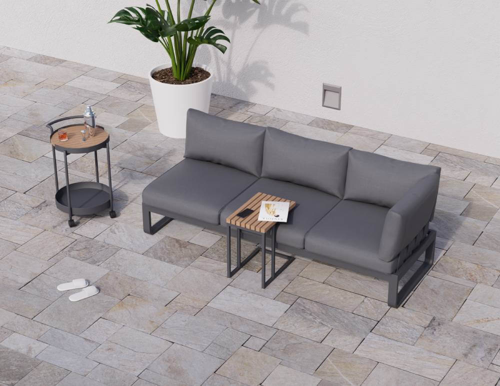 Fino Config A: Outdoor Modular Sofa (Avail in Matt Charcoal & Matt White Frame)
