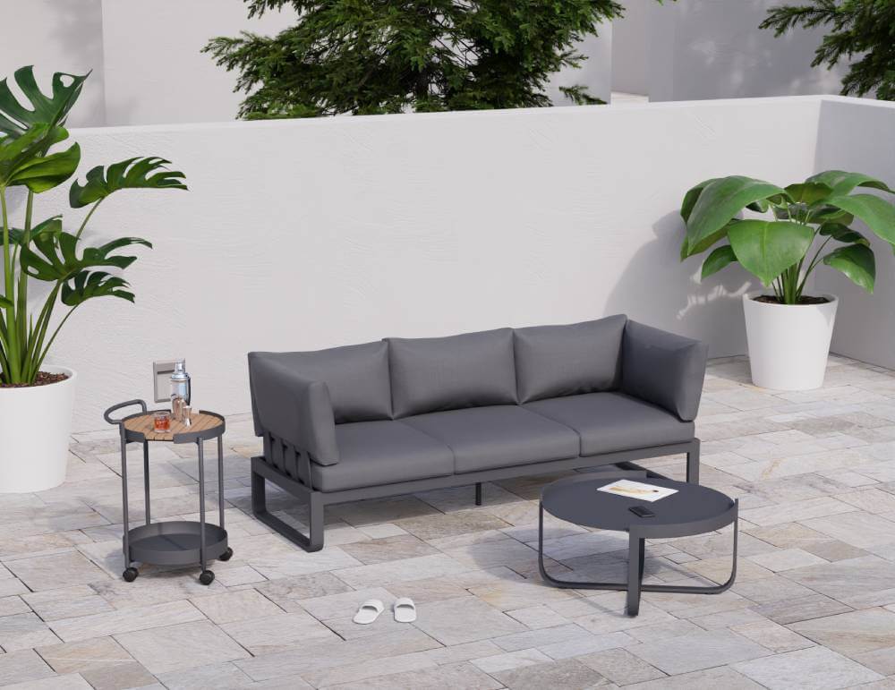 Fino Config A: Outdoor Modular Sofa (Avail in Matt Charcoal & Matt White Frame)