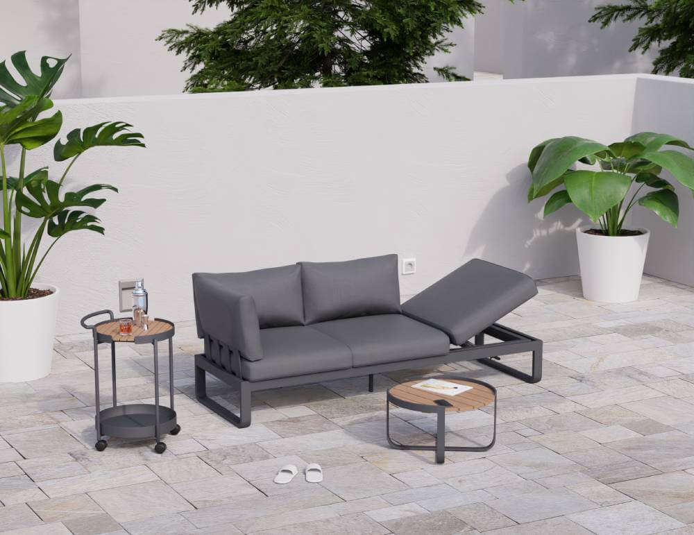 Fino Config A: Outdoor Modular Sofa (Avail in Matt Charcoal & Matt White Frame)