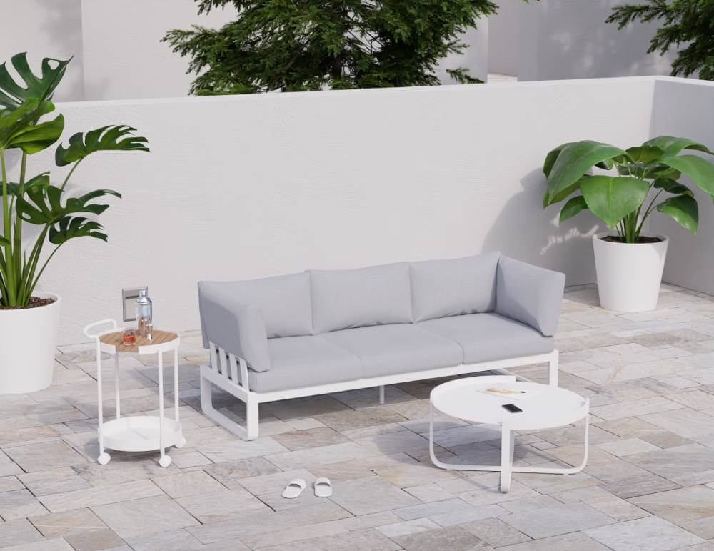 Fino Config A: Outdoor Modular Sofa (Avail in Matt Charcoal & Matt White Frame)