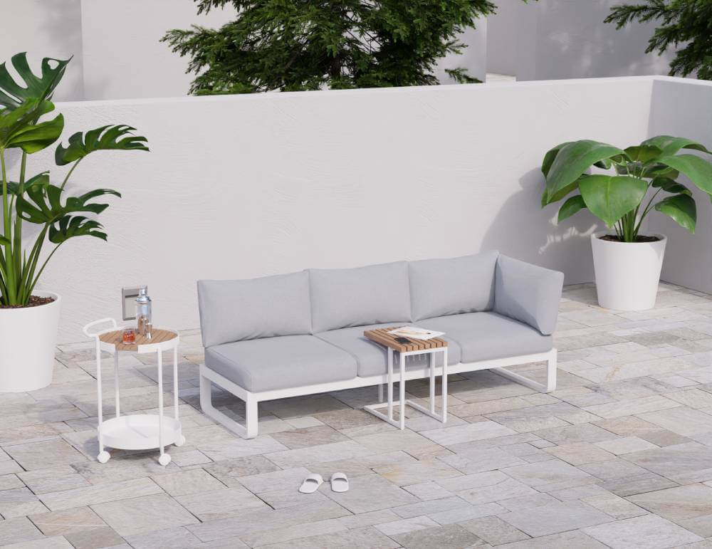 Fino Config A: Outdoor Modular Sofa (Avail in Matt Charcoal & Matt White Frame)