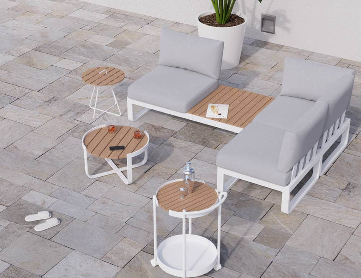Fino Config D: Outdoor Modular Sofa (Avail in Matt Charcoal & Matt White Frame)