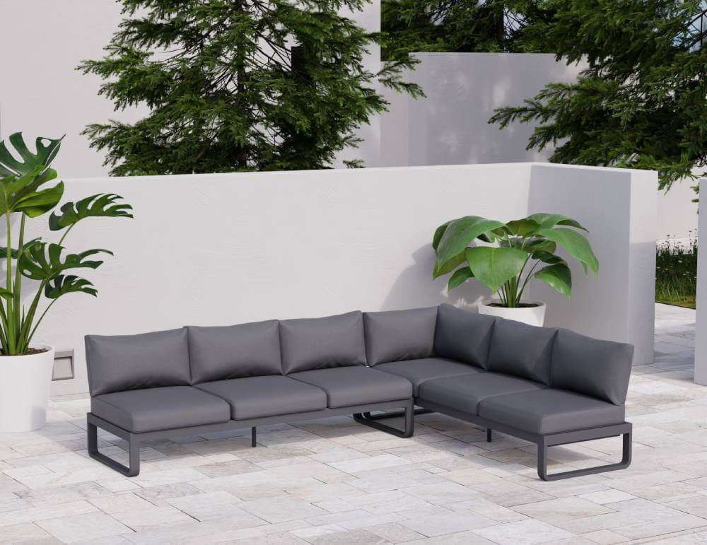 Fino Config E: Outdoor Modular Sofa (Avail in Matt Charcoal & Matt White Frame)