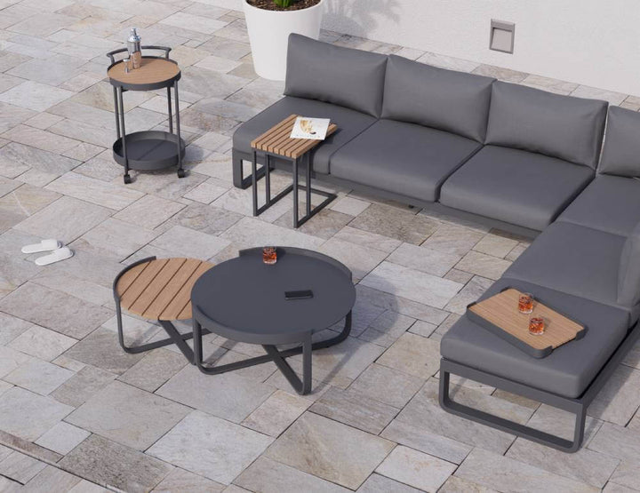 Fino Config E: Outdoor Modular Sofa (Avail in Matt Charcoal & Matt White Frame)