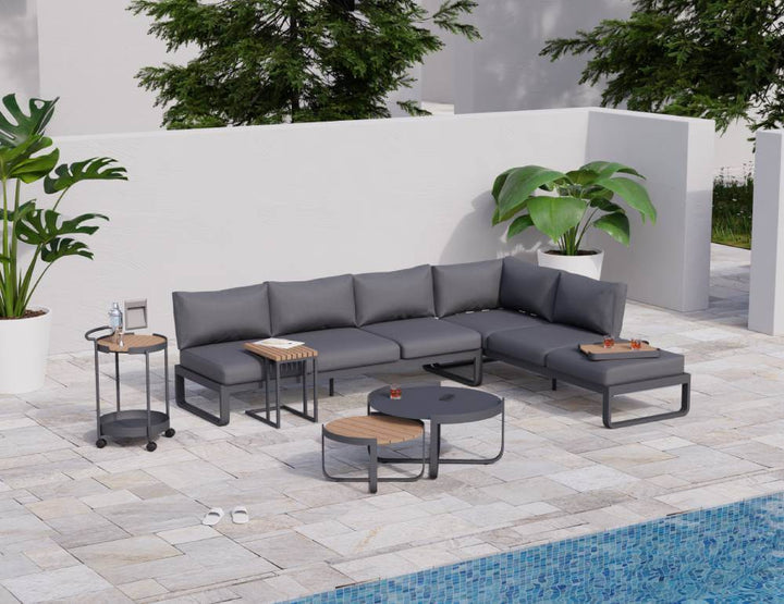 Fino Config E: Outdoor Modular Sofa (Avail in Matt Charcoal & Matt White Frame)