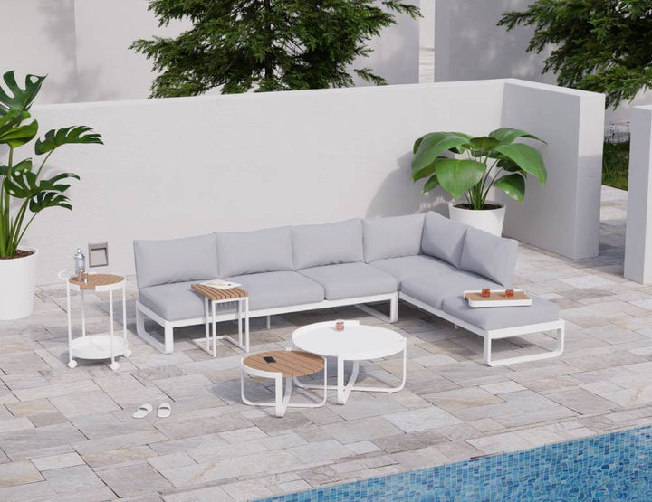 Fino Config E: Outdoor Modular Sofa (Avail in Matt Charcoal & Matt White Frame)