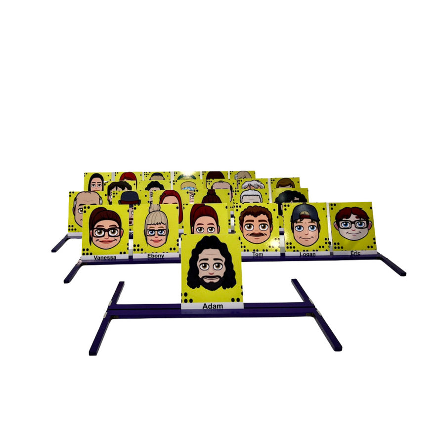 Wooden Mega Who 10 Frames & 72 Face Cards