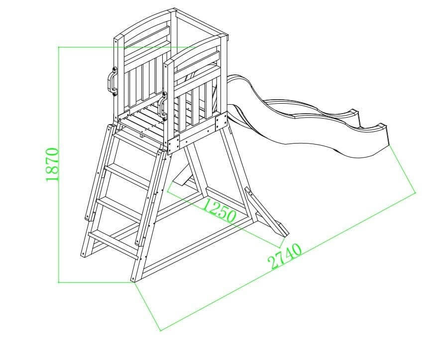 Kidzshack Pool Slide with Wooden Frame (12 slide colours)
