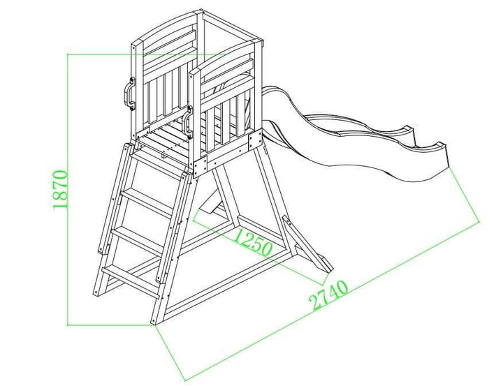 Kidzshack Pool Slide with Wooden Frame (12 slide colours)