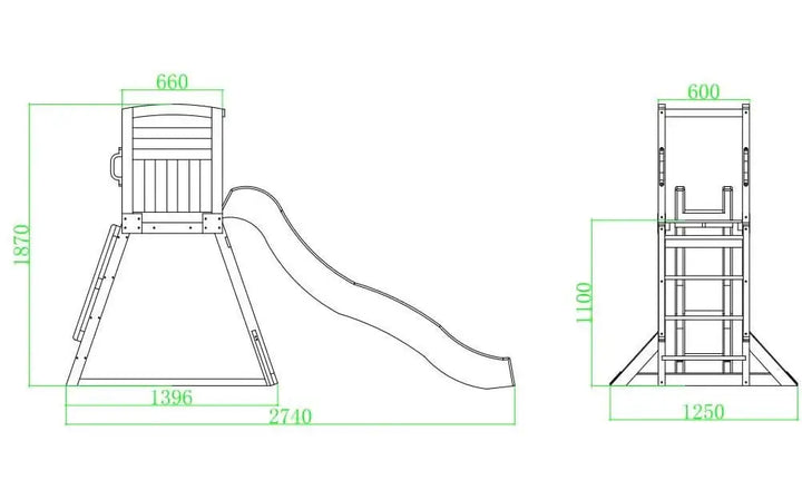 Kidzshack Pool Slide with Wooden Frame (12 slide colours)