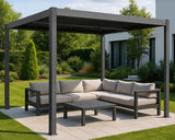 Elmont 3m x 3m Aluminium Pergola with Adjustable Louvre Set by Yardtopia