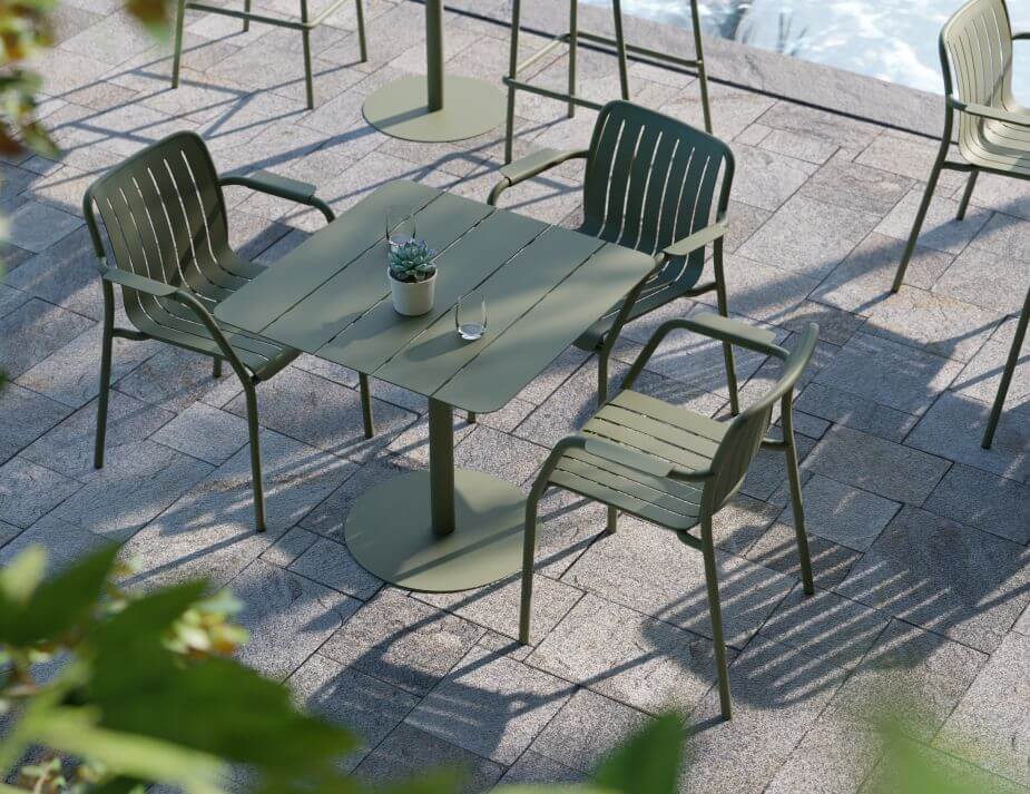 Roku Outdoor Armchair - No Cushion (Avail in Eucalyptus Green, White & Charcoal)