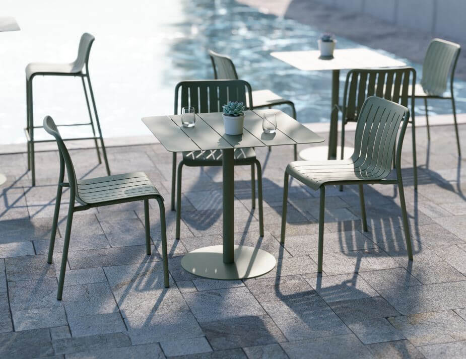 Roku Outdoor Dining Chair - No Cushion (Avail in Eucalyptus Green, White & Charcoal)