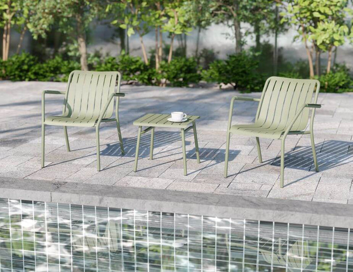 Roku Outdoor Low Stool Footrest (Avail in Eucalyptus Green, White & Charcoal)