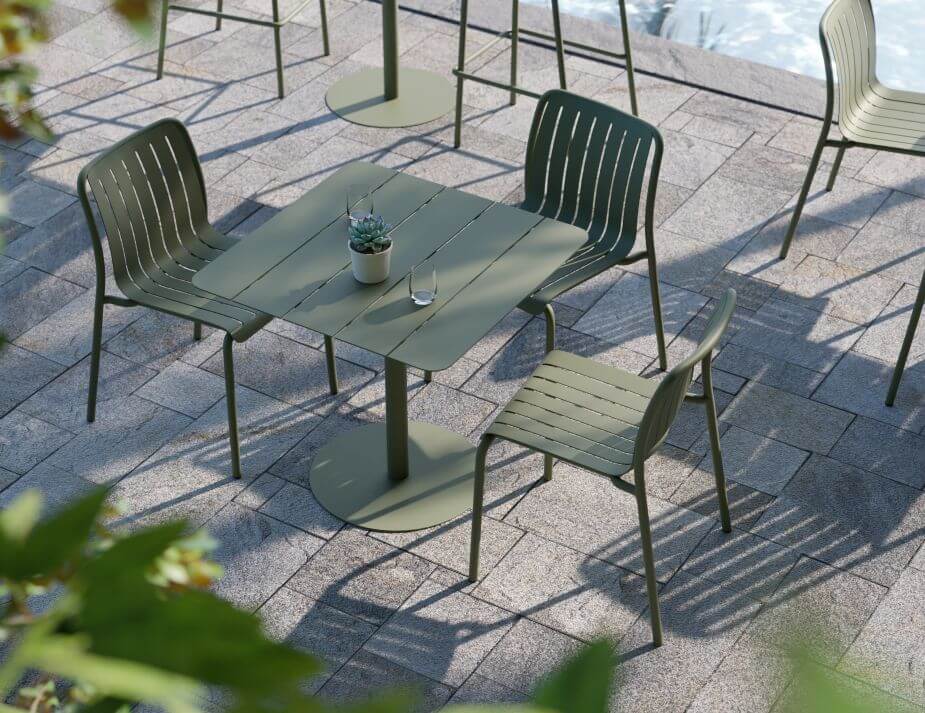 Roku Outdoor Dining Chair - No Cushion (Avail in Eucalyptus Green, White & Charcoal)