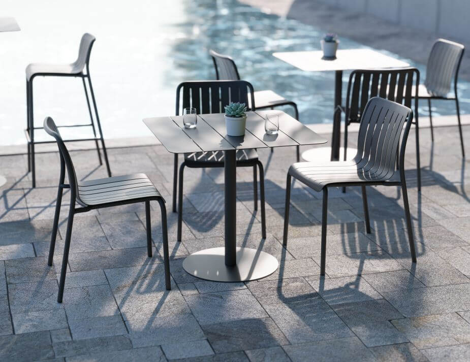 Roku Outdoor Dining Chair - No Cushion (Avail in Eucalyptus Green, White & Charcoal)
