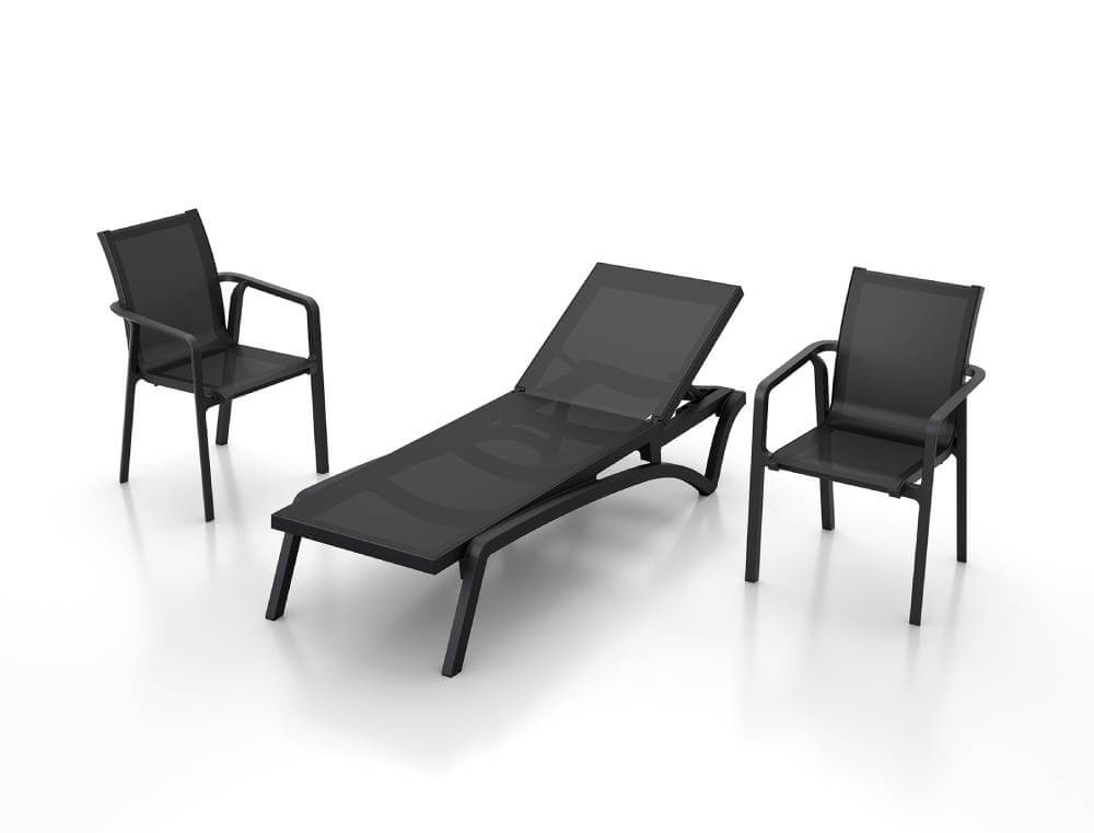 Pacific Sunlounger/Ocean Side Table 3 Pc Package