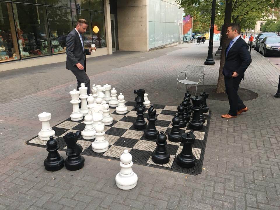 Giant Size Plastic Outdoor Chess Game Set w/Rubber 2.4m Mat w/Edges