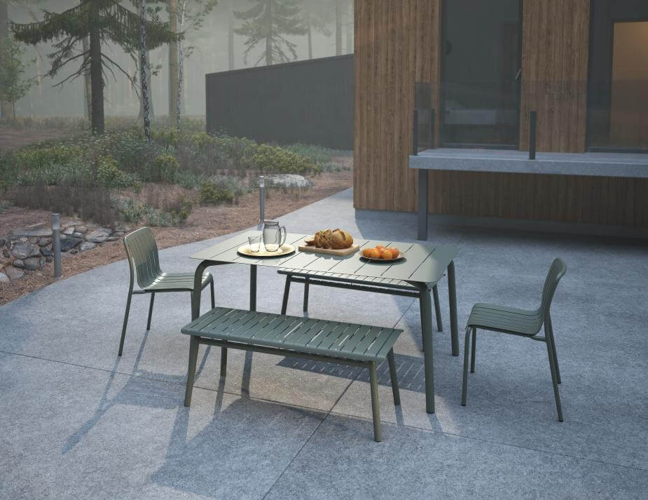 Roku Outdoor Bench (Available in Charcoal, Eucalyptus Green, Latte & White | 120cm & 190cm)