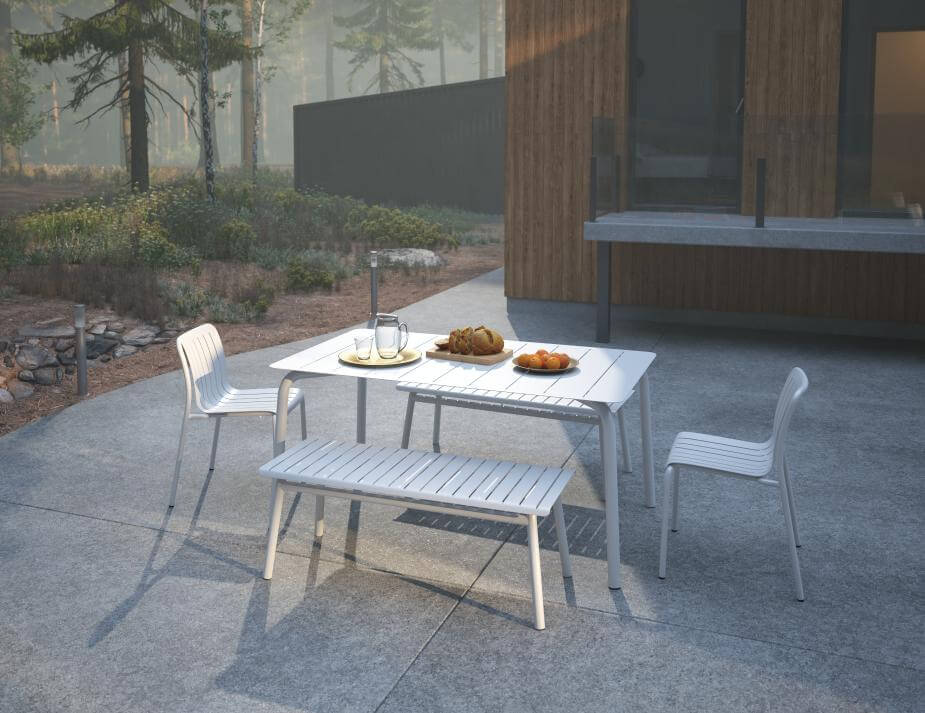 Roku Outdoor Bench (Available in Charcoal, Eucalyptus Green, Latte & White | 120cm & 190cm)