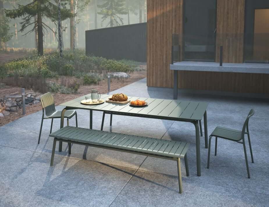 Roku Outdoor Bench (Available in Charcoal, Eucalyptus Green, Latte & White | 120cm & 190cm)