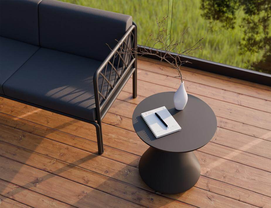 Kora Outdoor Side Table (Available in Charcoal, Eucalyptus Green & Latte)