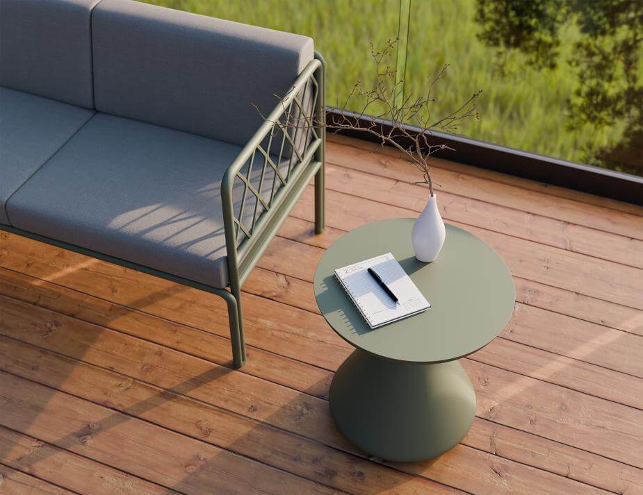 Kora Outdoor Side Table (Available in Charcoal, Eucalyptus Green & Latte)