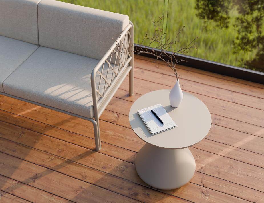 Kora Outdoor Side Table (Available in Charcoal, Eucalyptus Green & Latte)