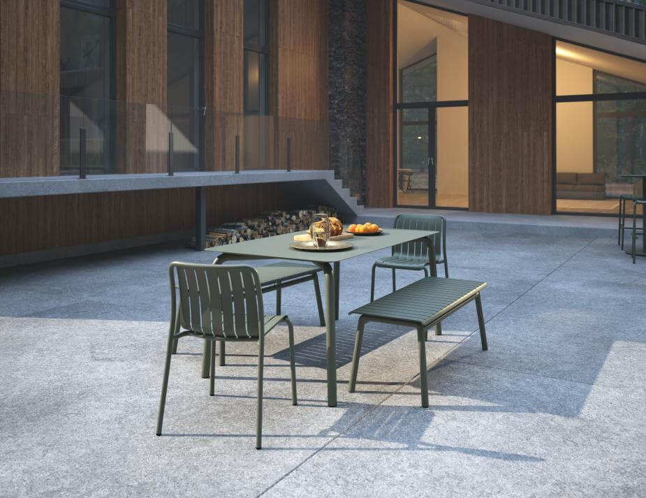 Roku Outdoor Bench (Available in Charcoal, Eucalyptus Green, Latte & White | 120cm & 190cm)