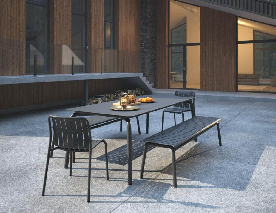 Roku Outdoor Bench (Available in Charcoal, Eucalyptus Green, Latte & White | 120cm & 190cm)