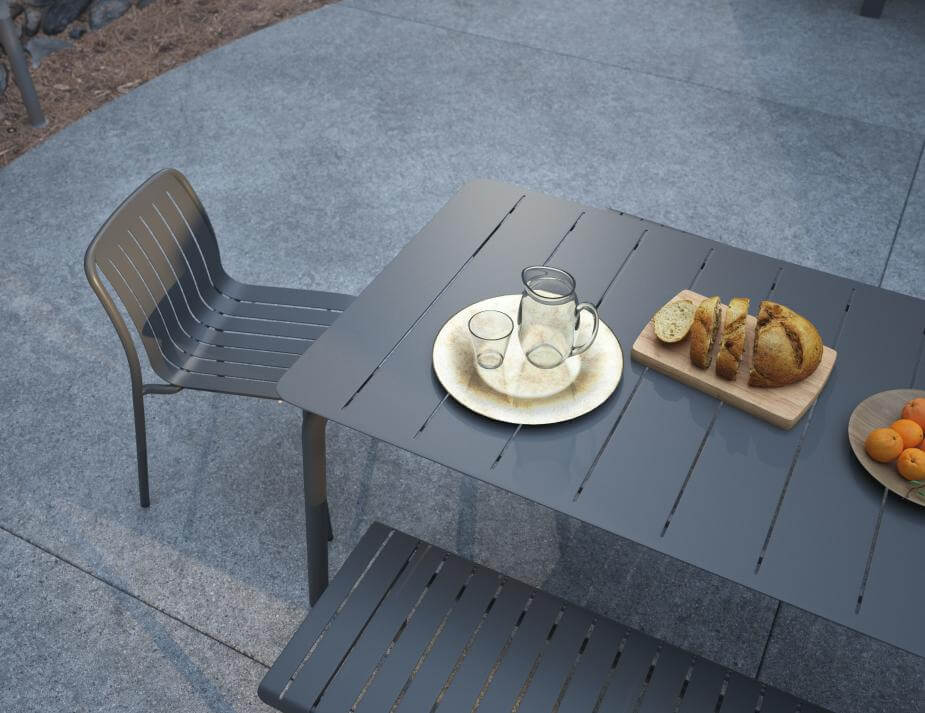 Roku Outdoor Bench (Available in Charcoal, Eucalyptus Green, Latte & White | 120cm & 190cm)