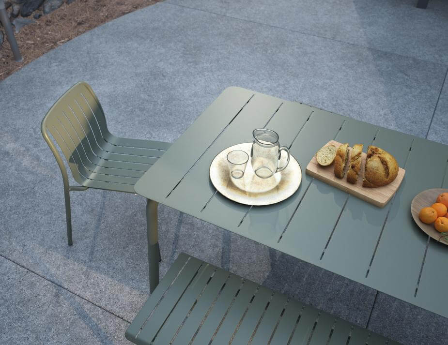 Roku Outdoor Bench (Available in Charcoal, Eucalyptus Green, Latte & White | 120cm & 190cm)