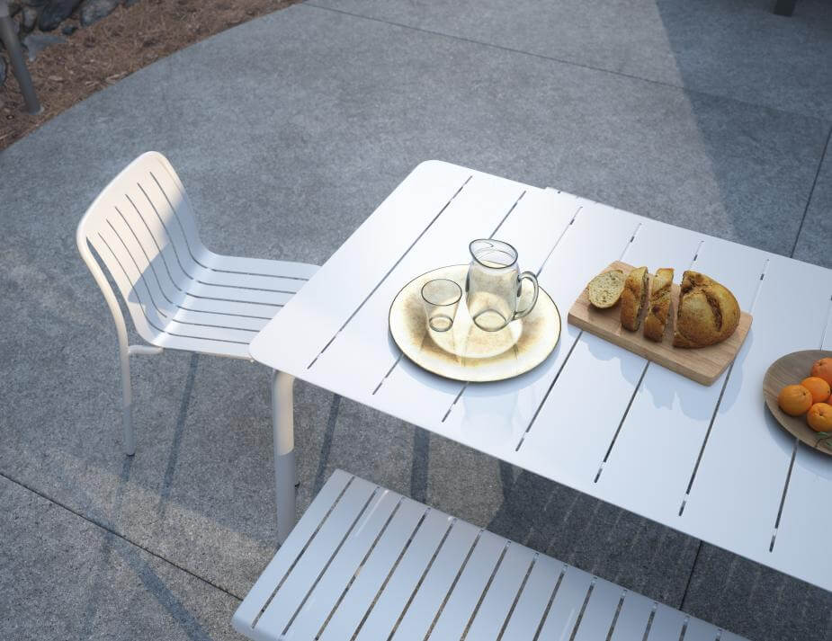 Roku Outdoor Bench (Available in Charcoal, Eucalyptus Green, Latte & White | 120cm & 190cm)