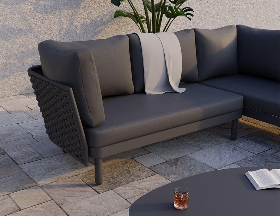 Siano Modular Left Arm 2 Seater - Outdoor (Available in White & Charcoal)