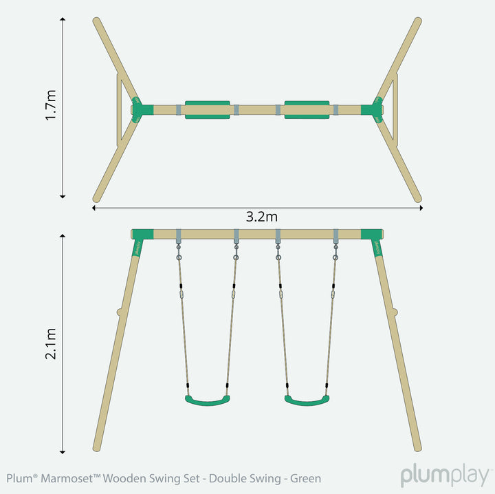 Plum Marmoset Wooden Swing Set
