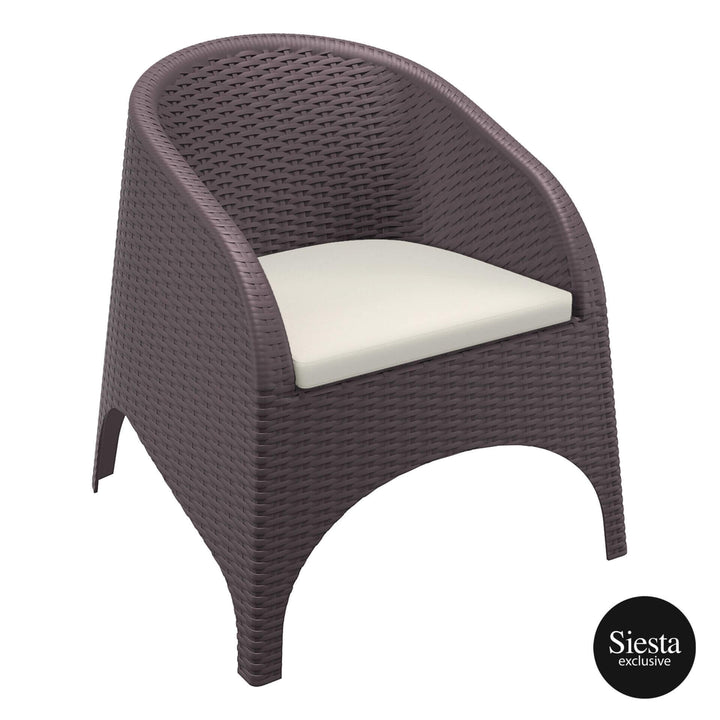 Siesta Vegas 100/140 Table/Aruba Armchairs with Seat Cushions 3 Seat Package (Available in Anthracite, Chocolate & White)