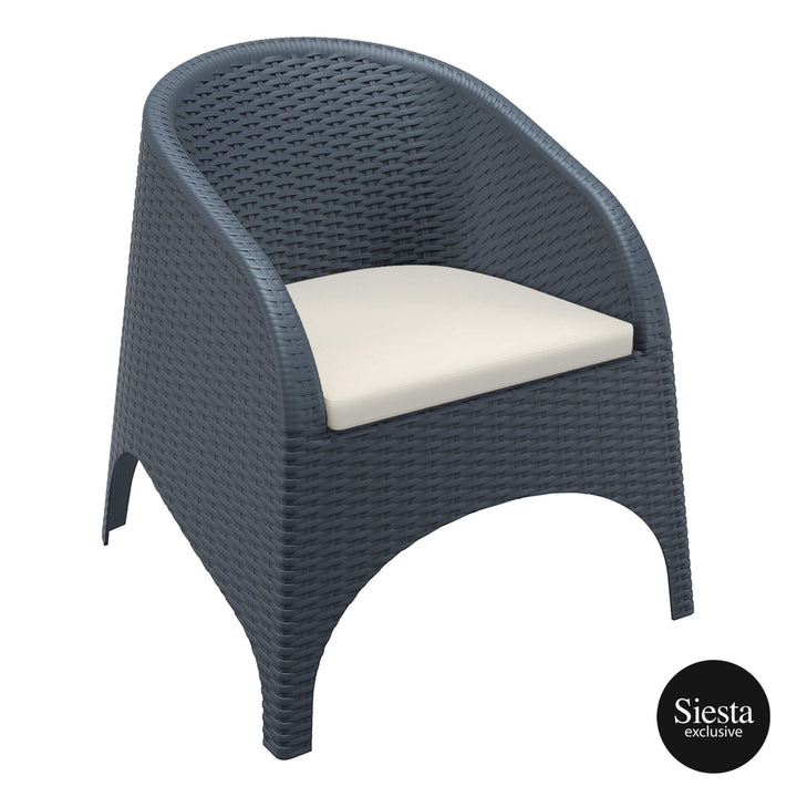 Siesta Vegas 100/140 Table/Aruba Armchairs with Seat Cushions 3 Seat Package (Available in Anthracite, Chocolate & White)