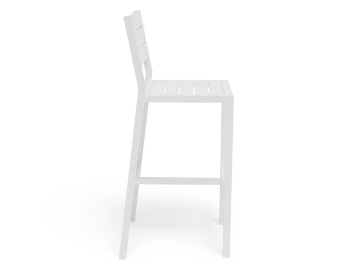 Halki Stool With Backrest - White