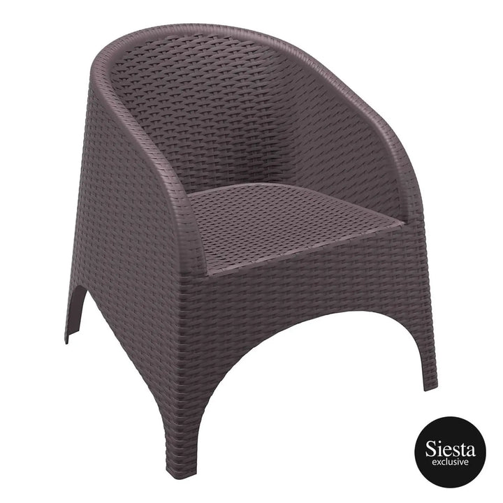 Siesta Vegas 100/140 Table/Aruba Armchairs with Seat Cushions 3 Seat Package (Available in Anthracite, Chocolate & White)