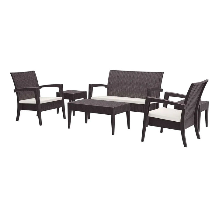 Siesta 6 Piece Miami (Tequila) Lounge Sofa Set (Available in White, Chocolate & Anthracite)