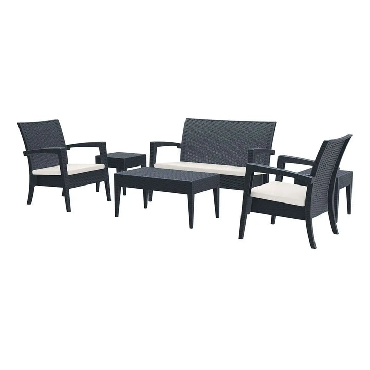 Siesta 6 Piece Miami (Tequila) Lounge Sofa Set (Available in White, Chocolate & Anthracite)